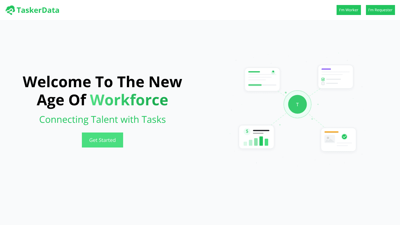 TaskerData website screenshot