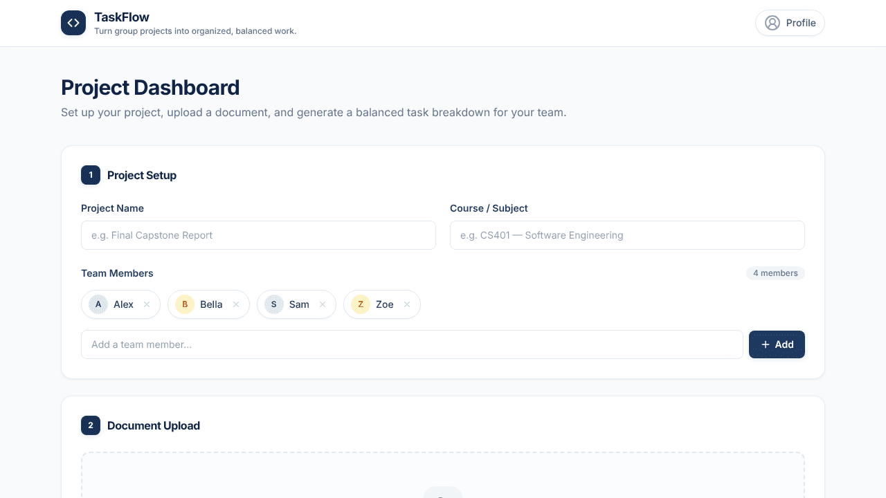 TaskFlow  website screenshot