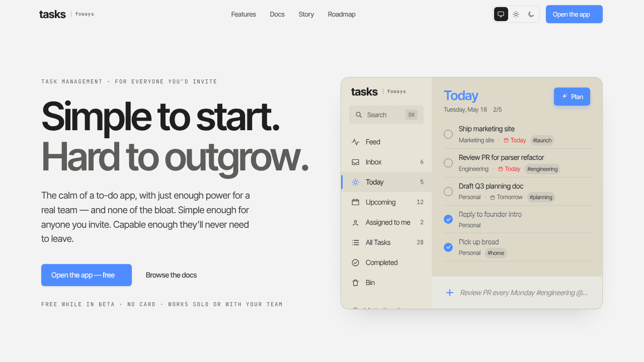 Tasks by Foways website screenshot