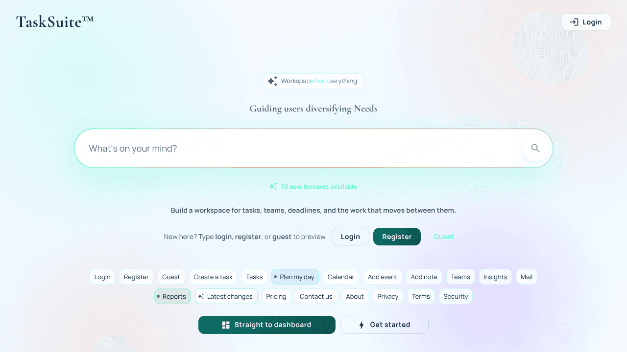 TaskSuite™ website screenshot