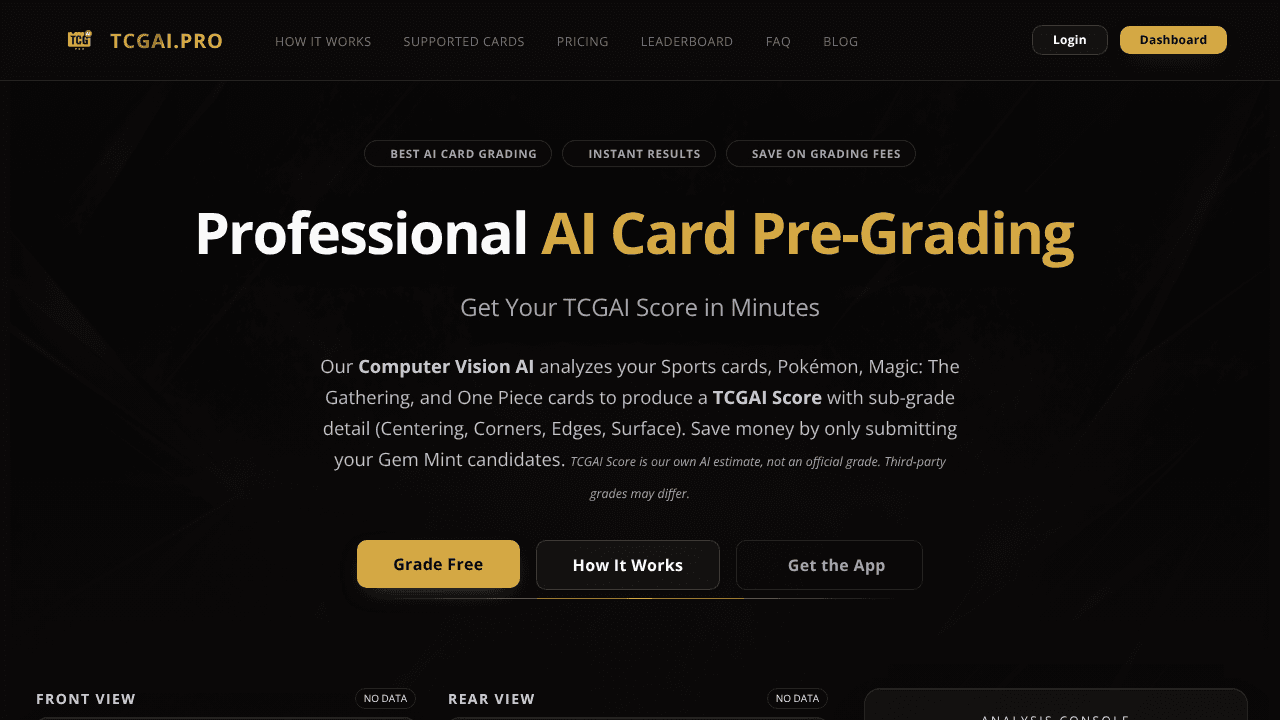 TCGAI.PRO website screenshot