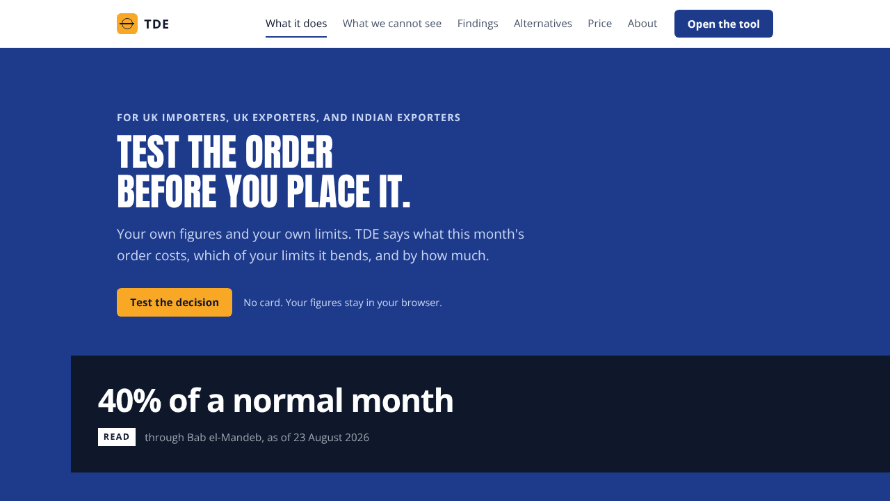 TDE website screenshot