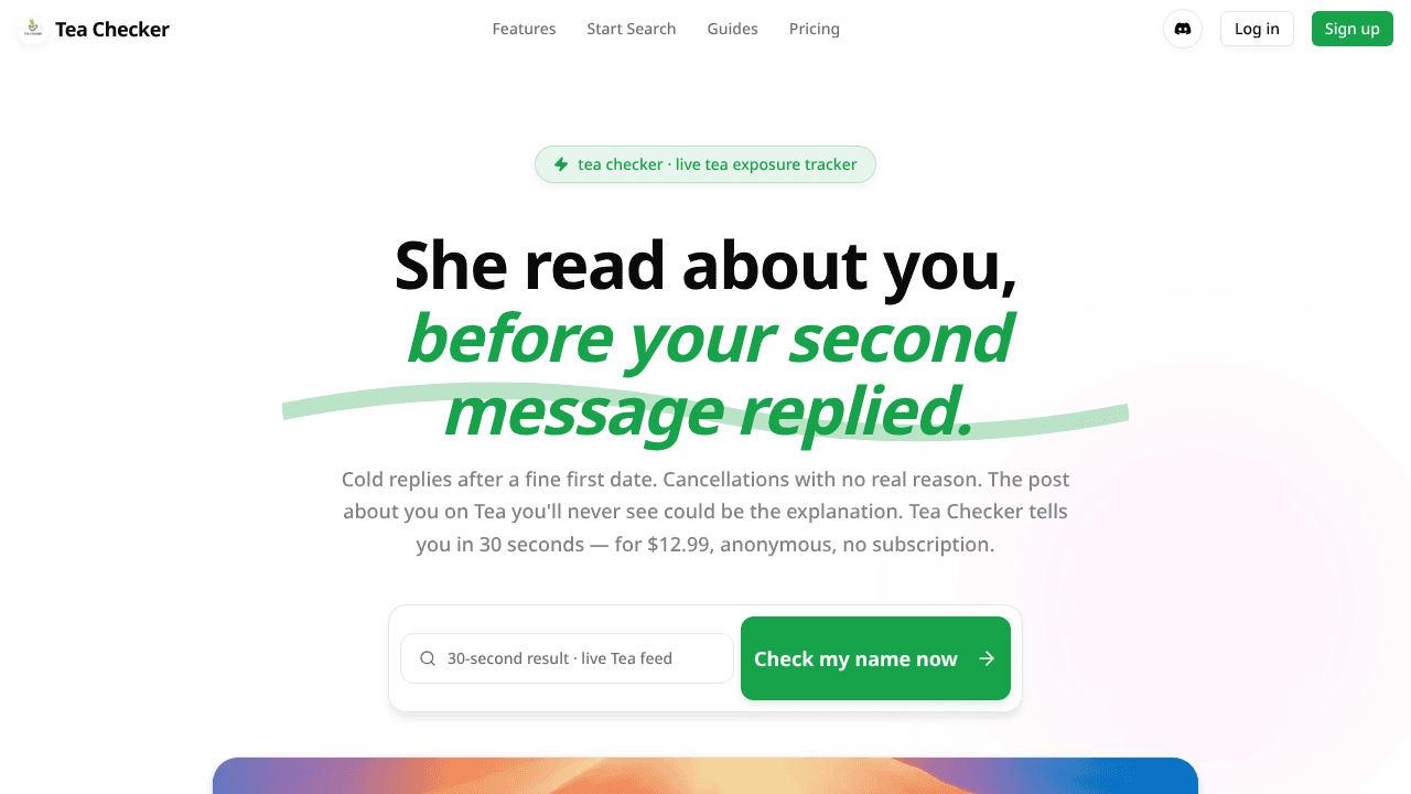 Tea Checker website screenshot