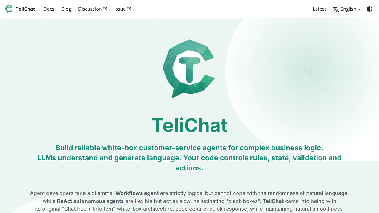 TeliChat website screenshot