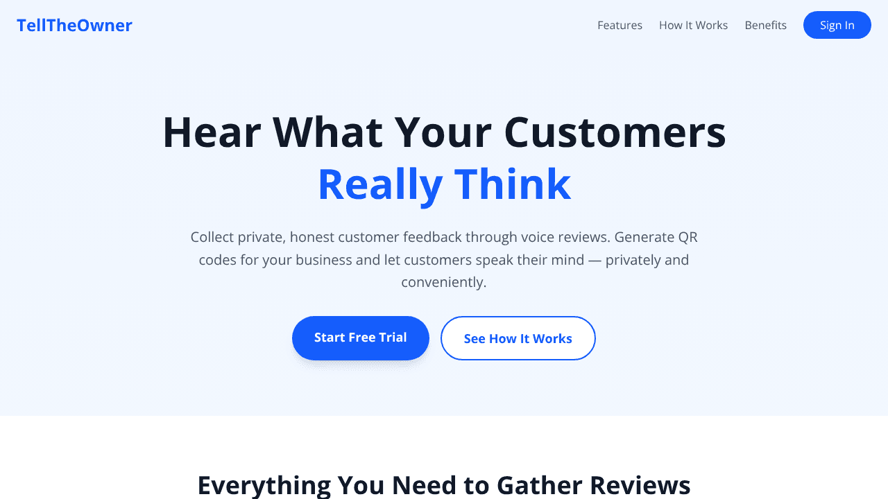 Tell the Owner (TellTheOwner.com) website screenshot