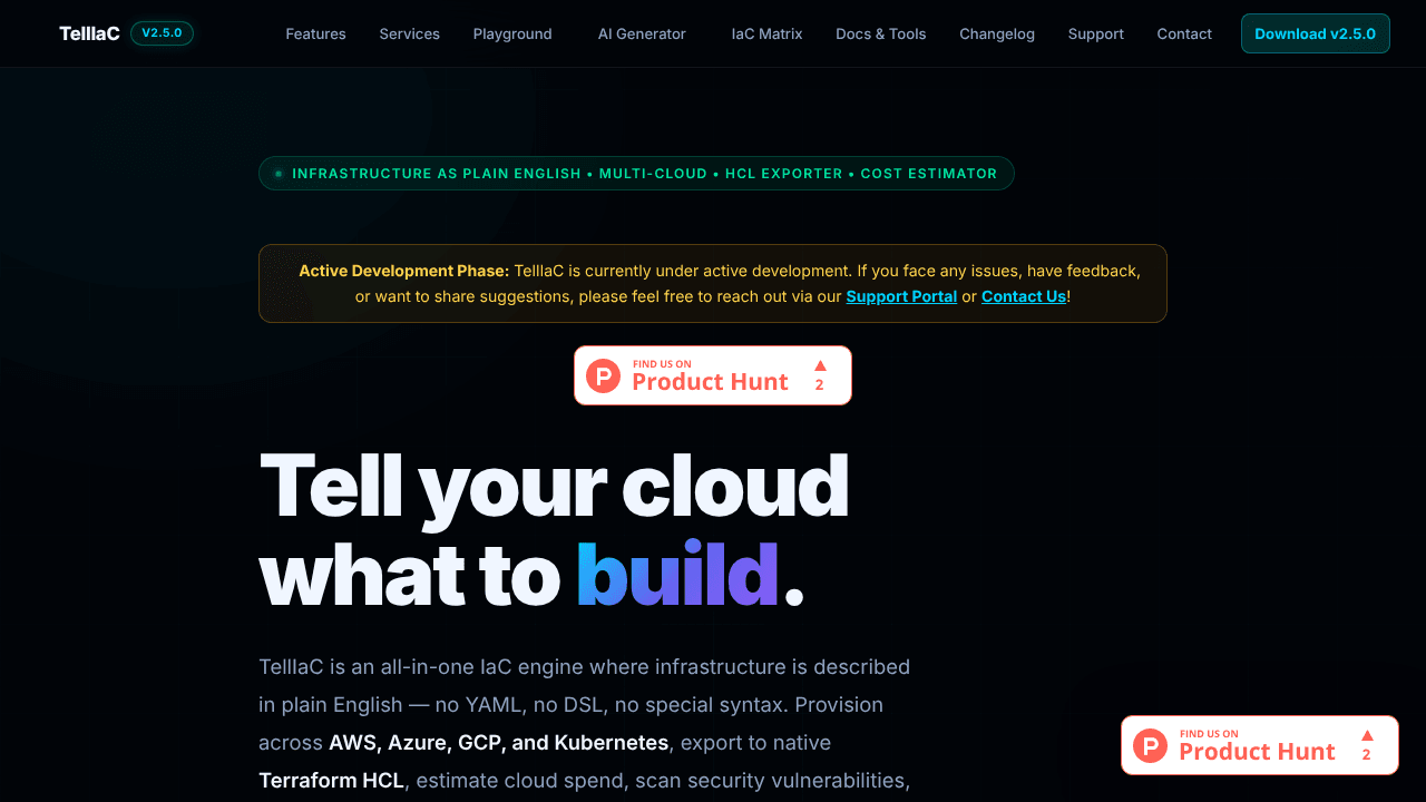 TellIaC (Human Infrastructure as Code) website screenshot