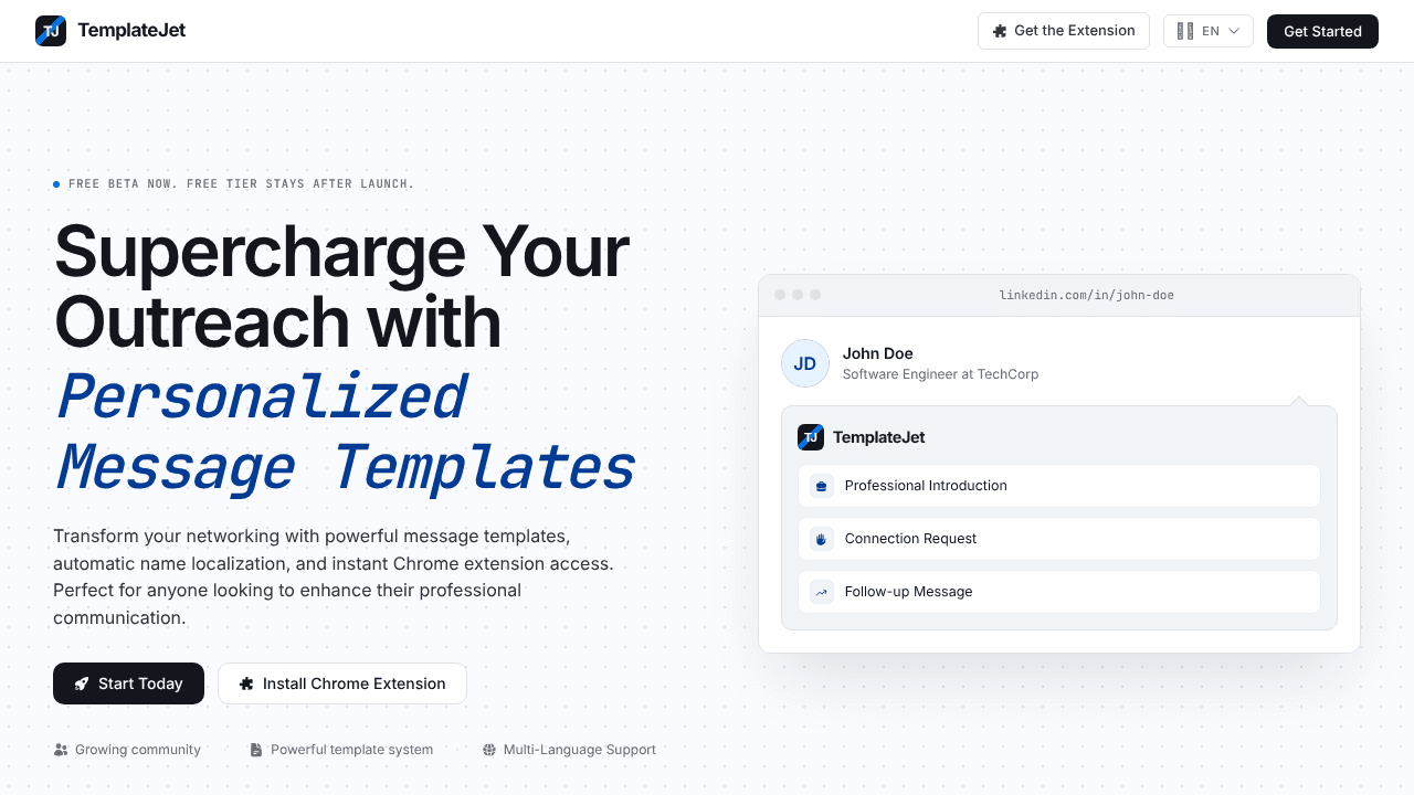 TemplateJet website screenshot