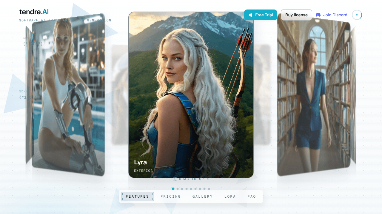 tendre.AI website screenshot