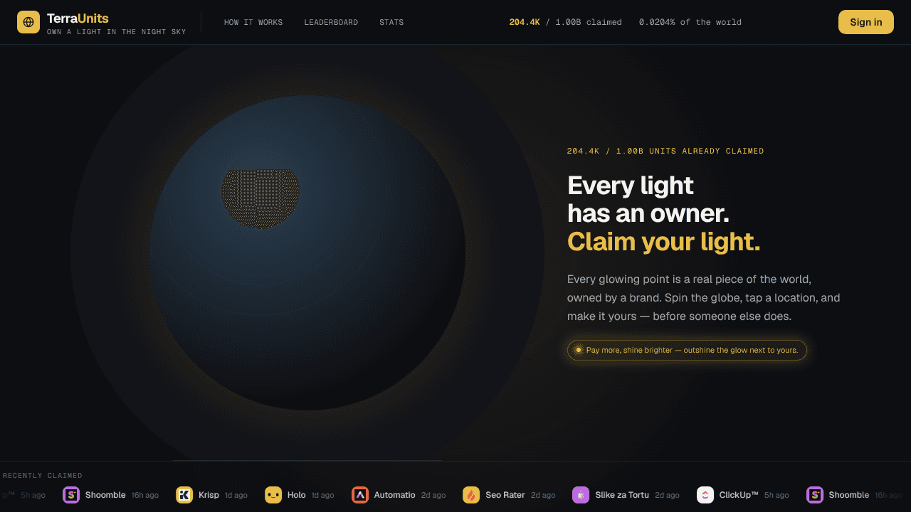 TerraUnits website screenshot
