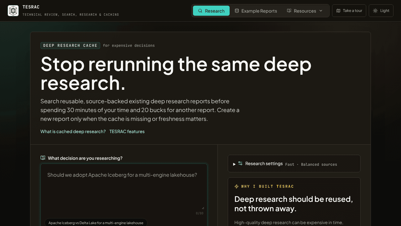 TESRAC website screenshot