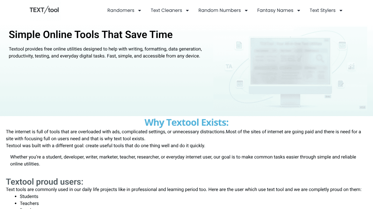 TextTool website screenshot