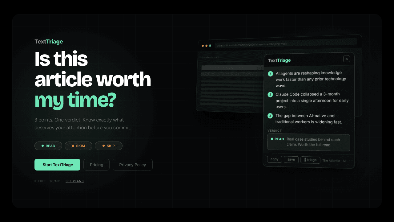 TextTriage website screenshot