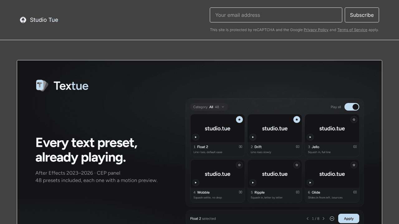Textue website screenshot