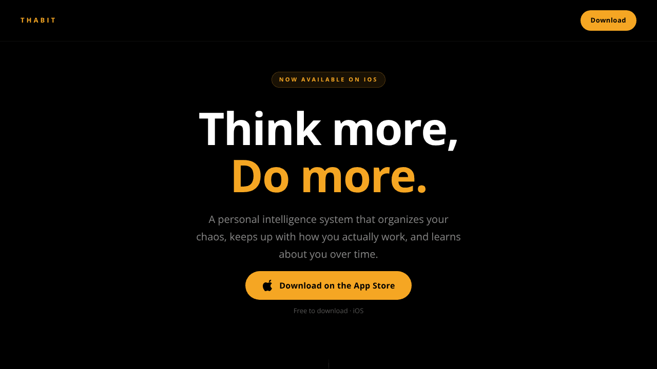 THABIT: Organize your mind website screenshot