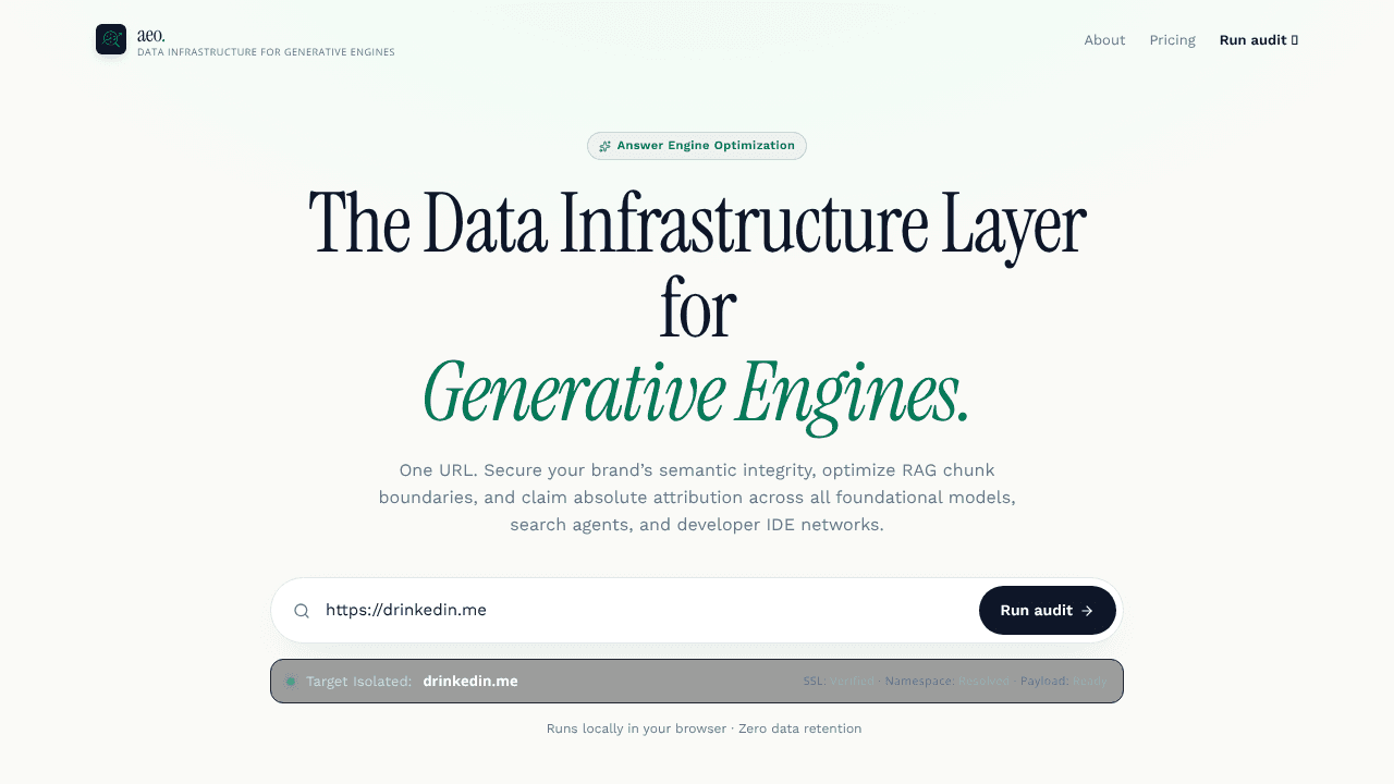 The AEO GEO  website screenshot