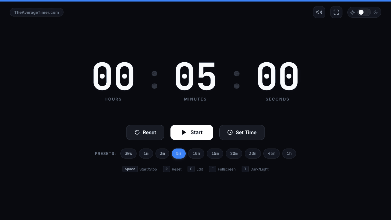 The Average Timer website screenshot