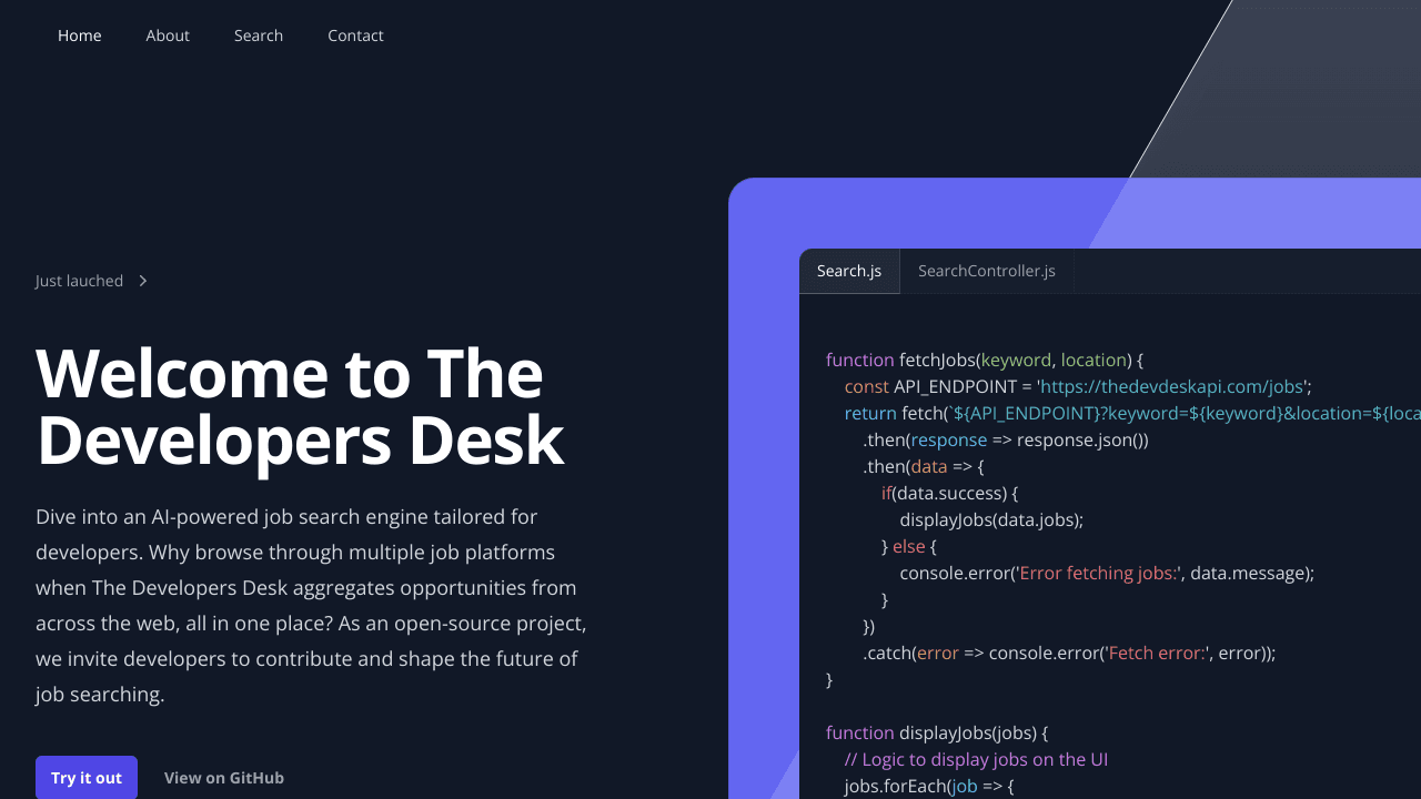The developers desk