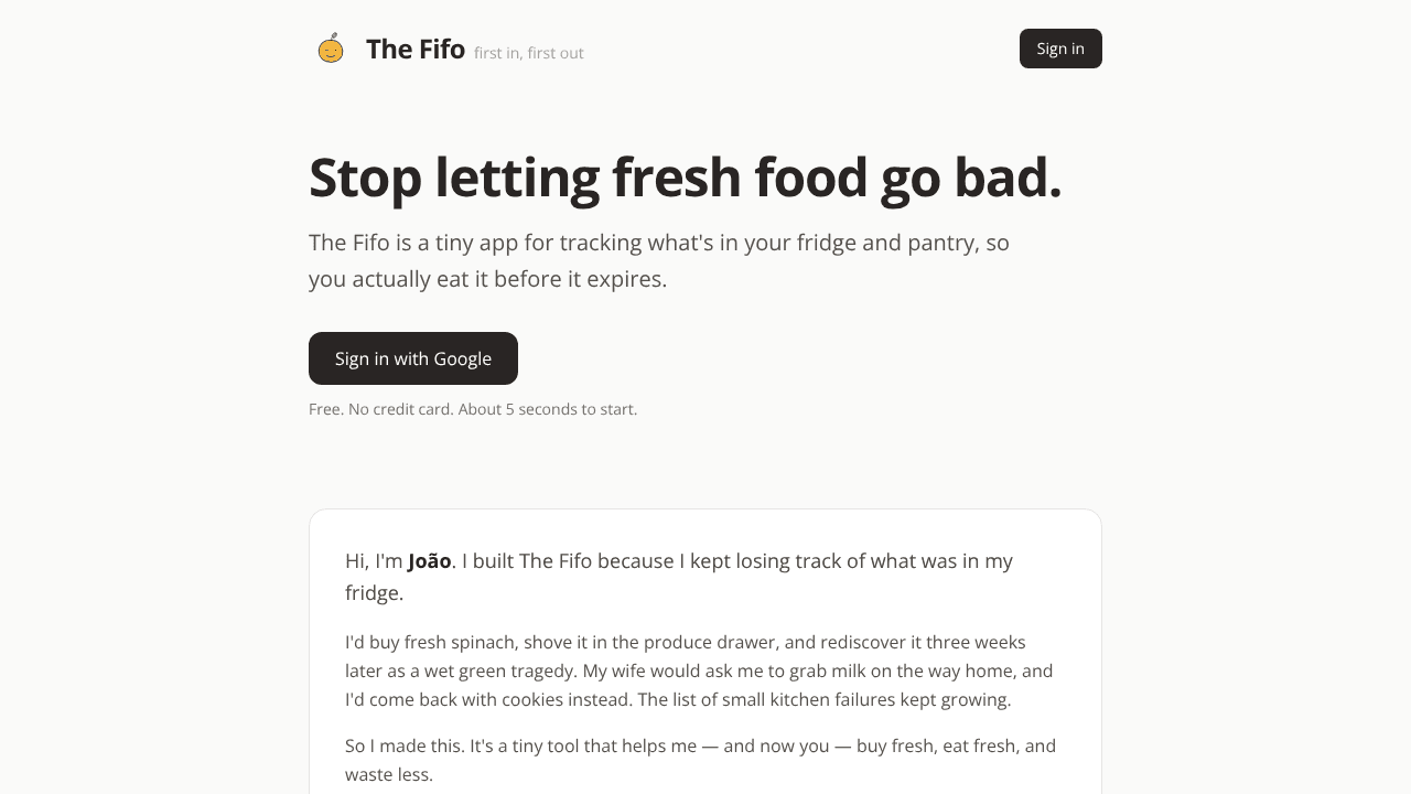 The Fifo website screenshot