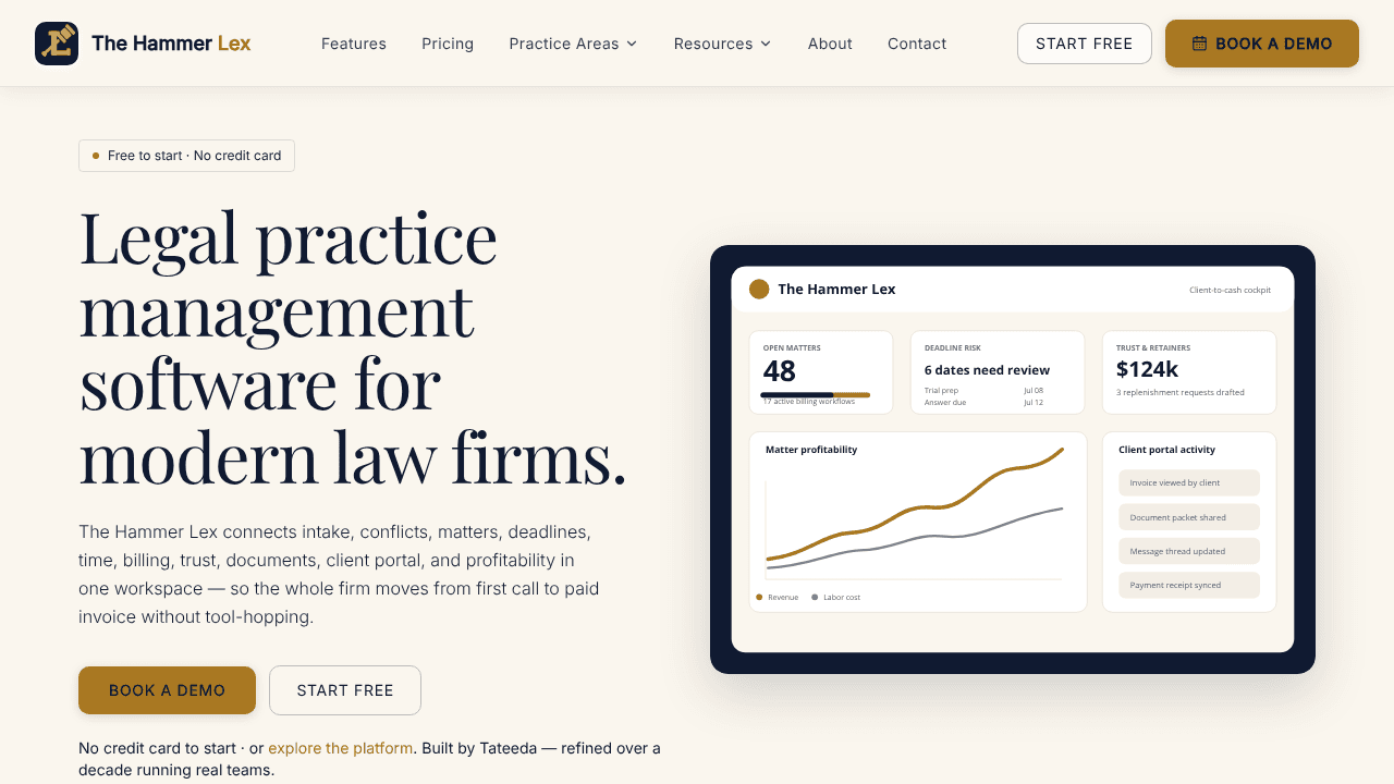 The Hammer Lex website screenshot