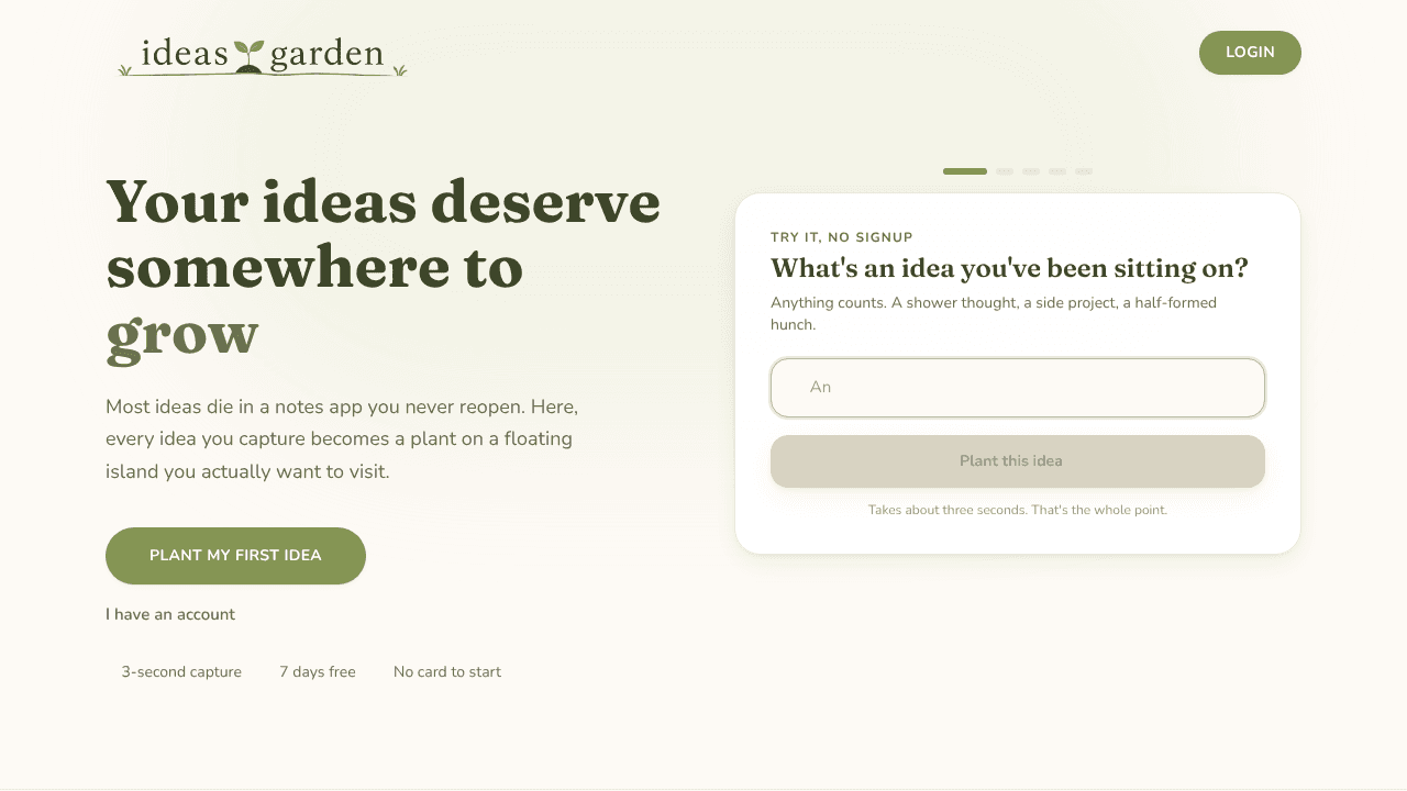 The Ideas Garden website screenshot
