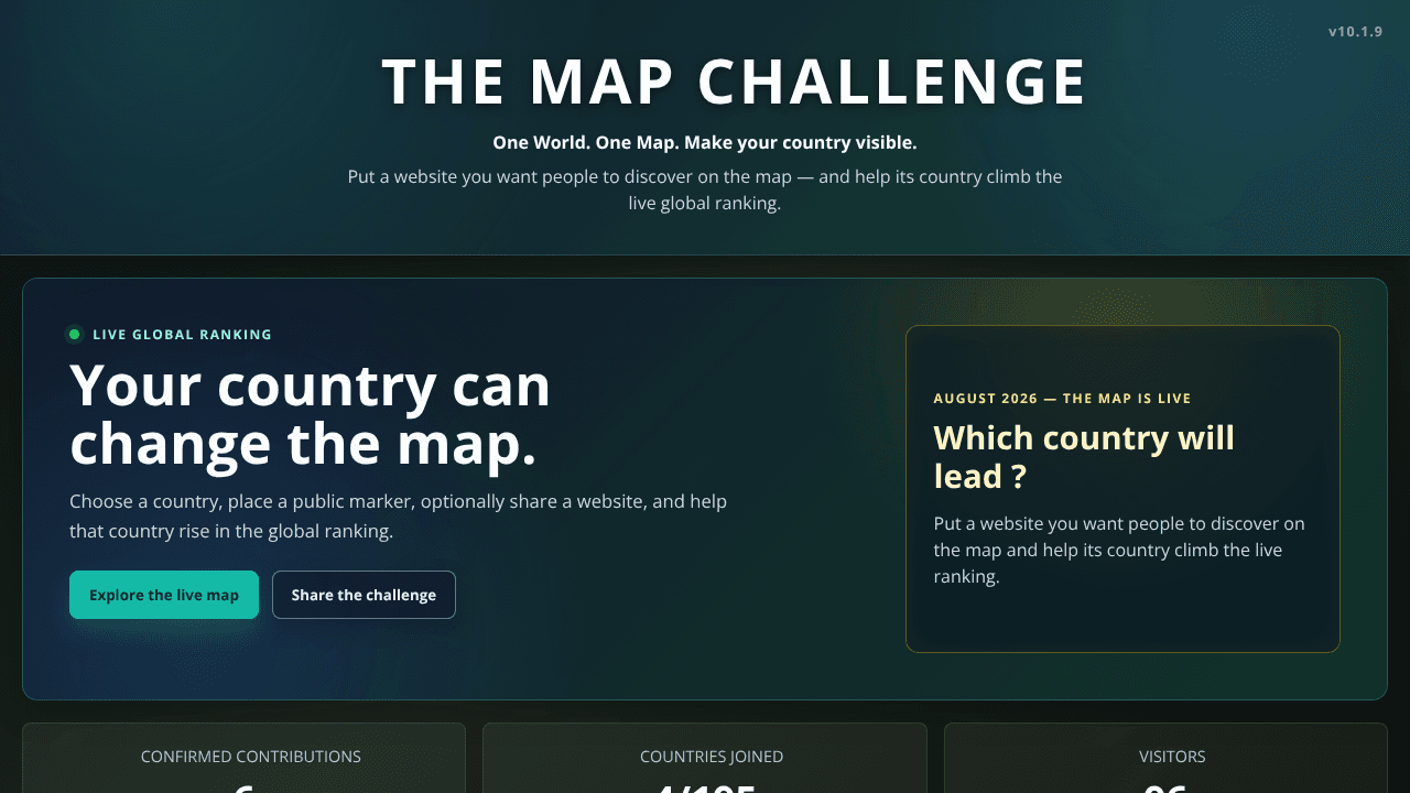 The Map Challenge website screenshot