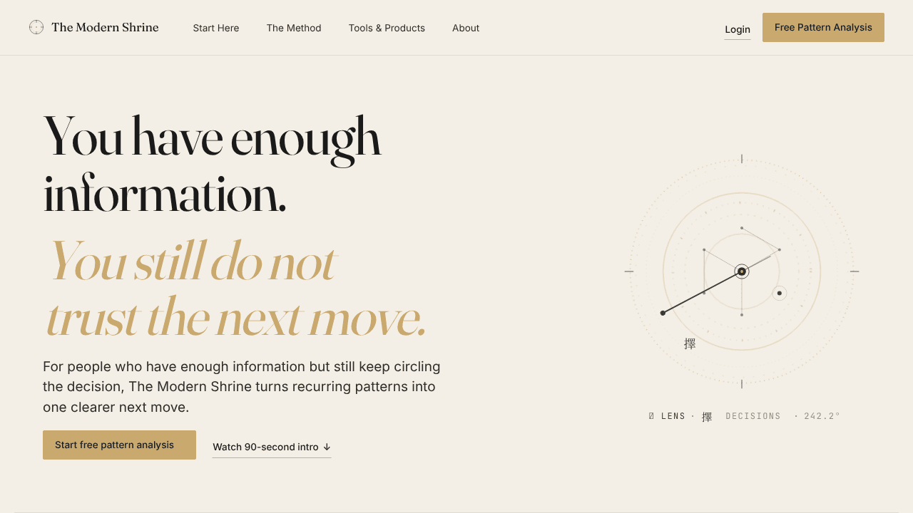 The Modern Shrine website screenshot
