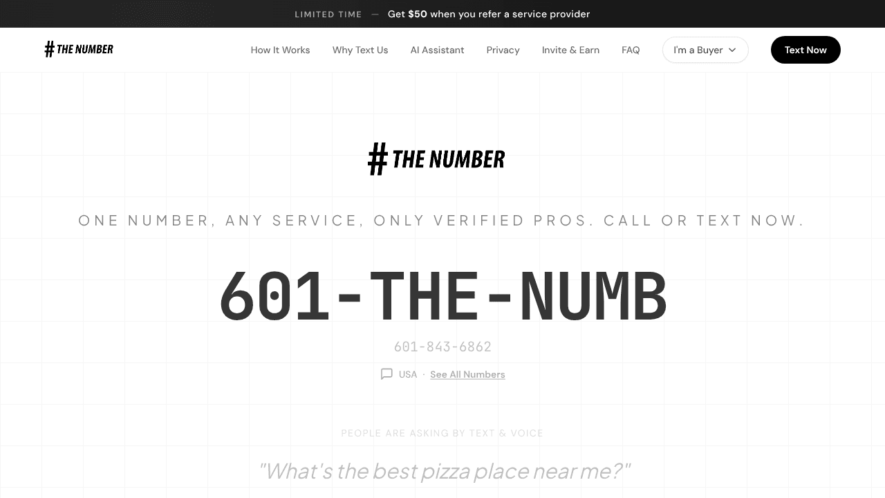 THE NUMBER website screenshot