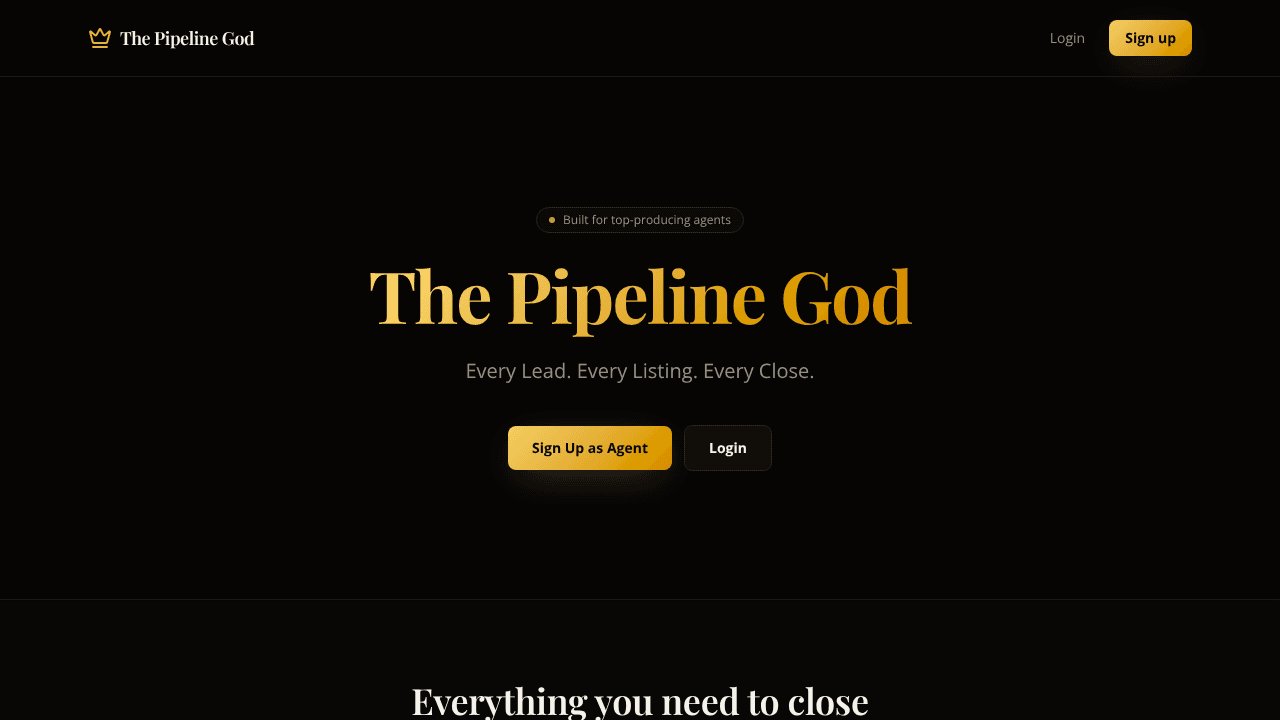 The Pipeline God  website screenshot