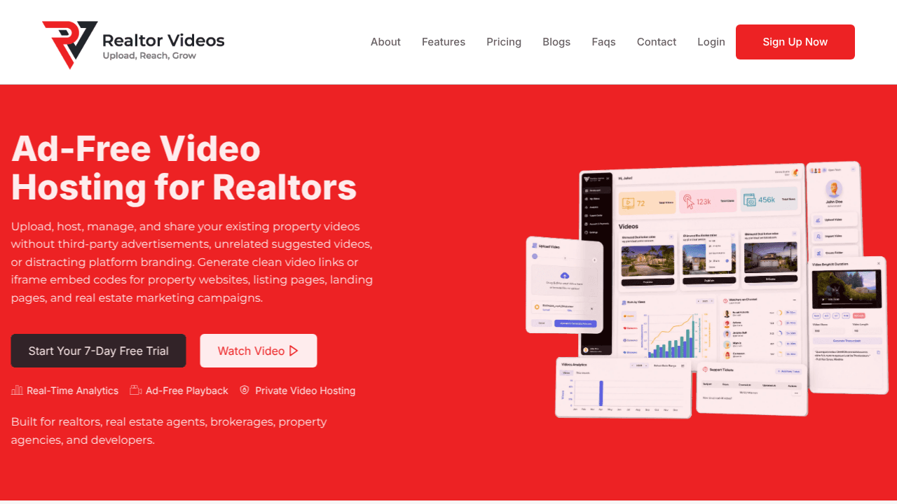The Realtor Videos website screenshot