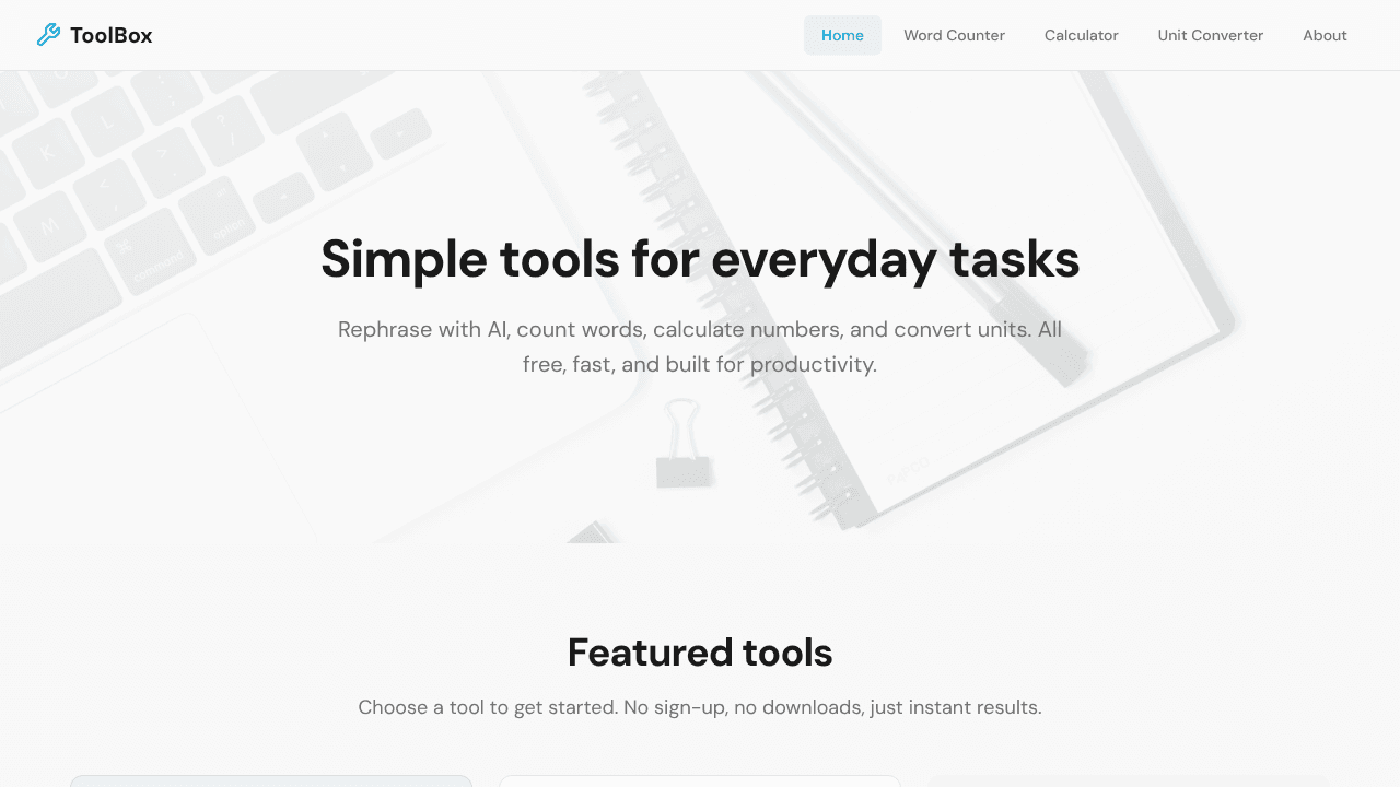 The Word Tally website screenshot