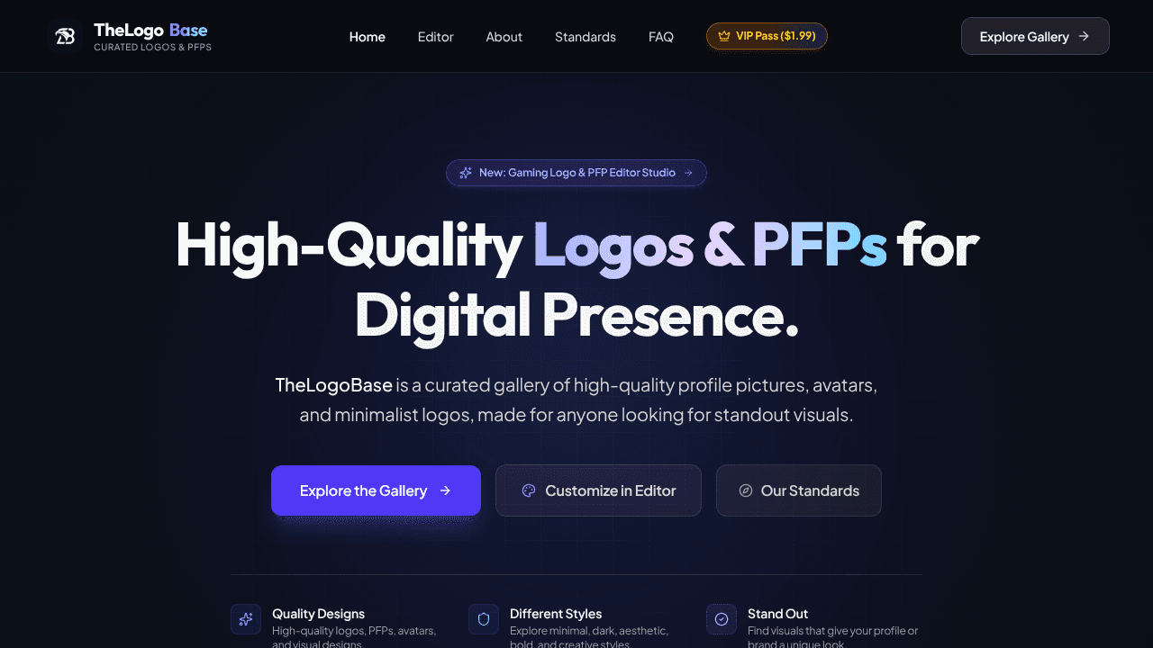 TheLogoBase website screenshot