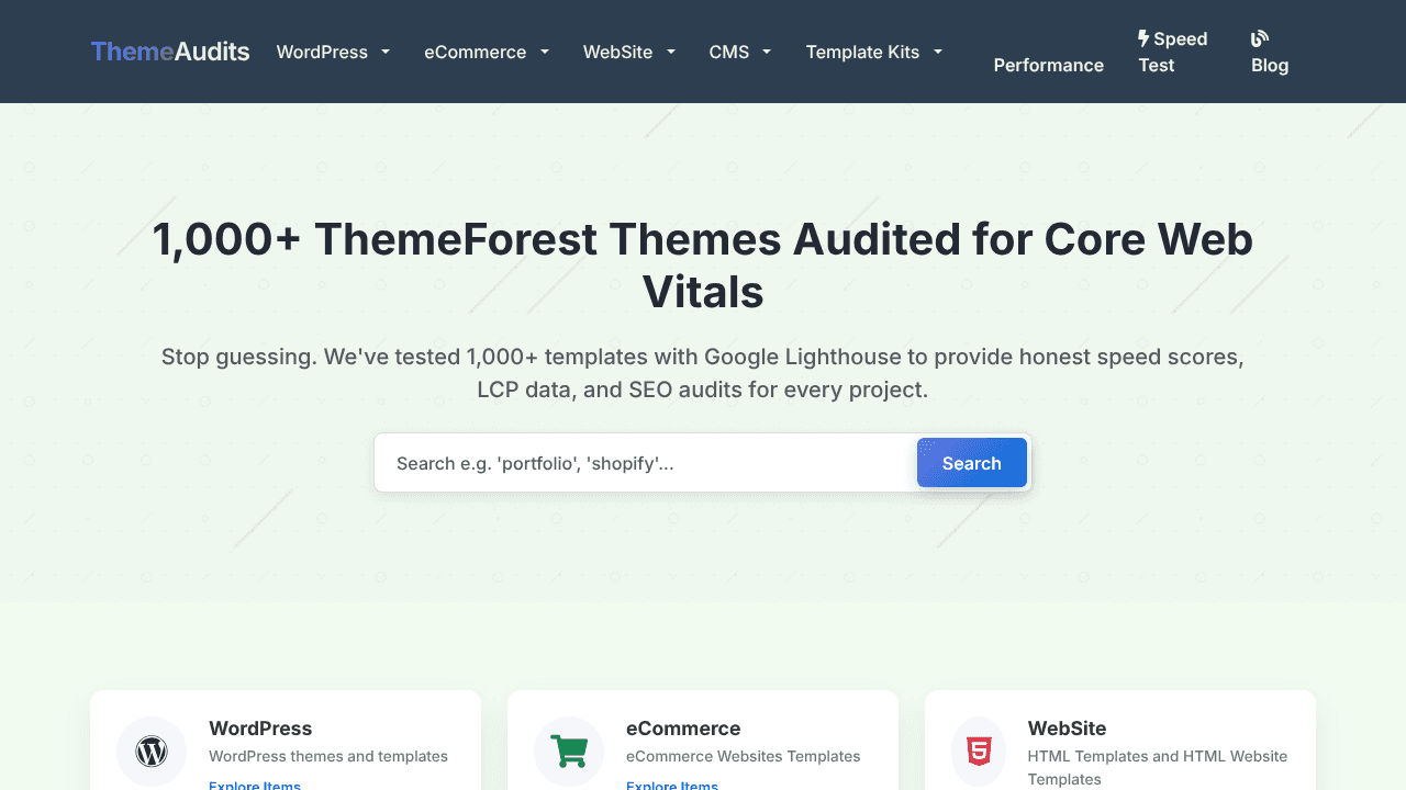 ThemeAudits website screenshot