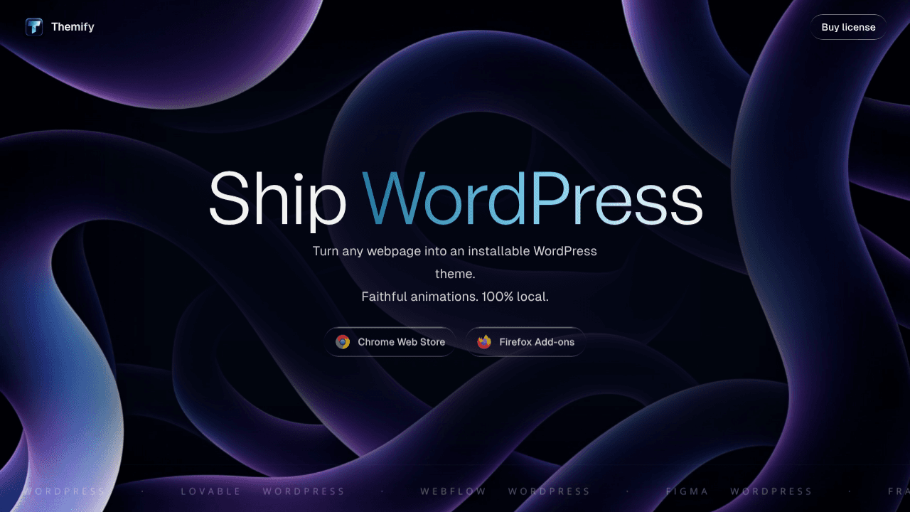 Themify Convert any website to WordPress website screenshot