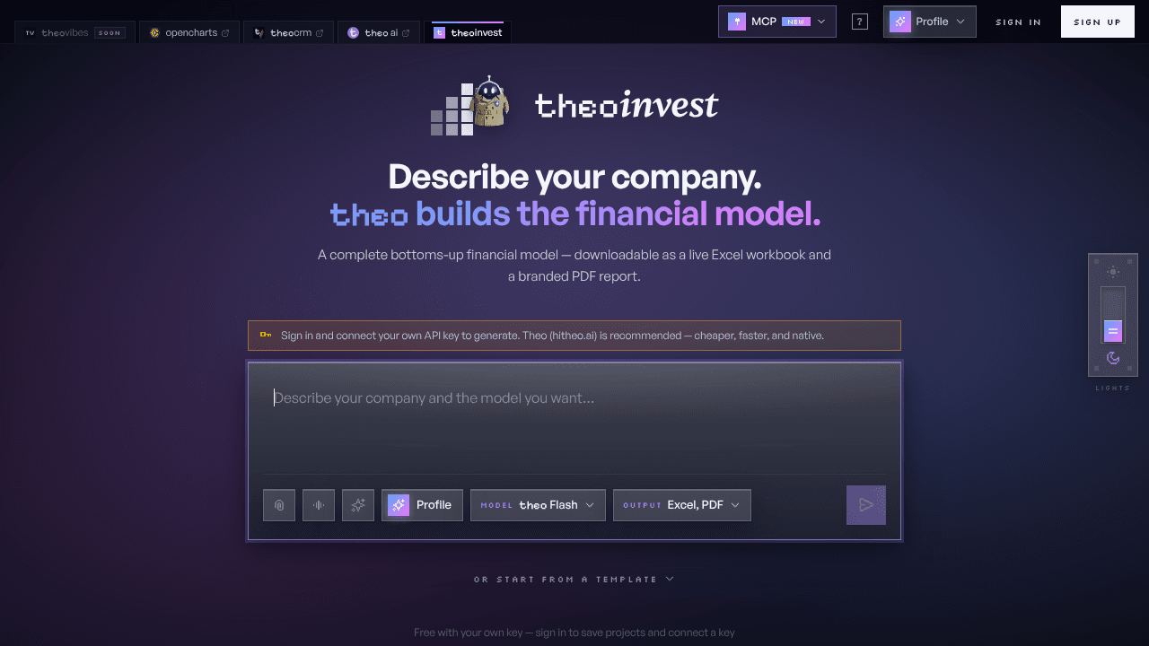 theoinvest website screenshot