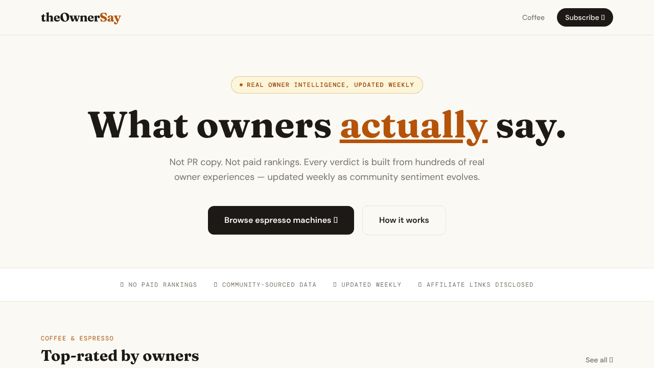 theOwnerSay website screenshot