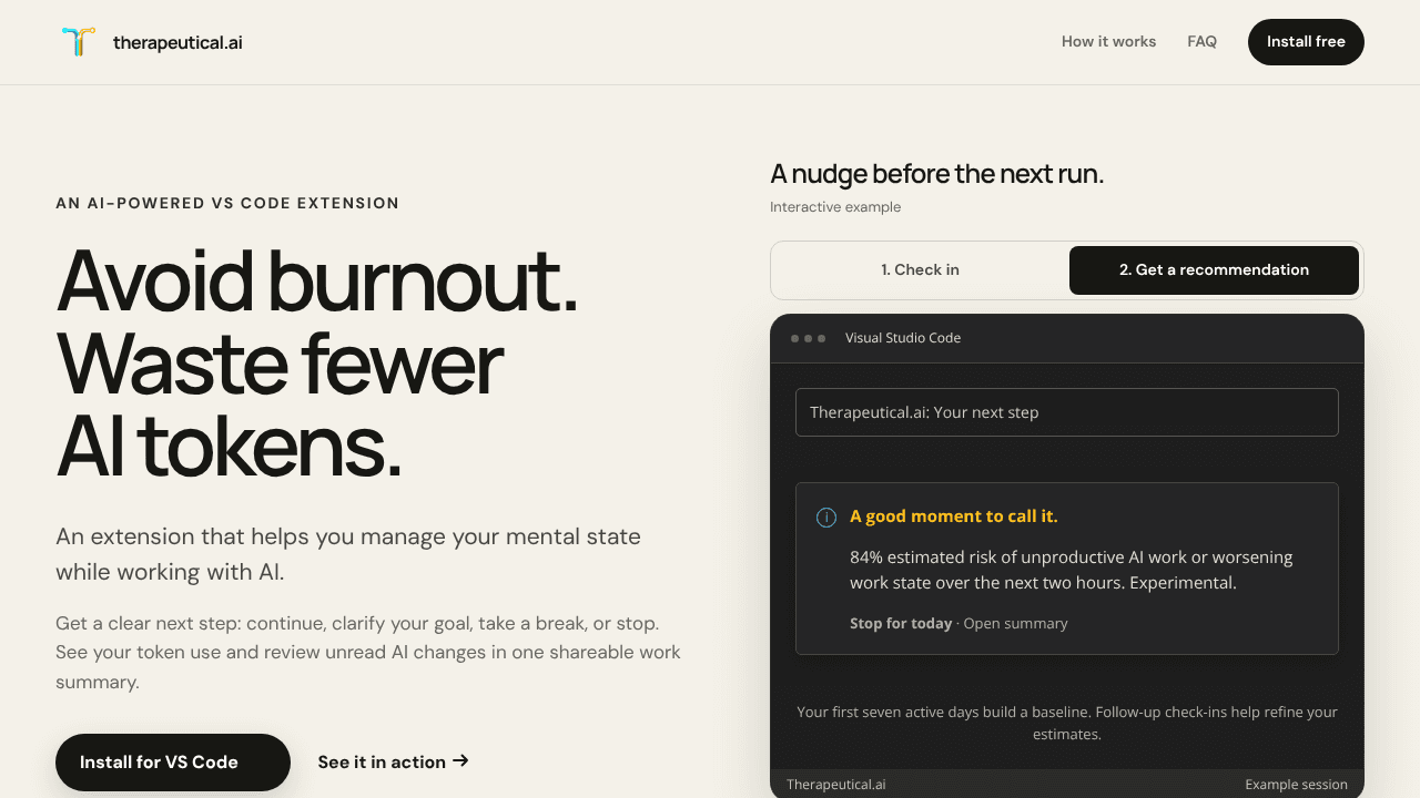 Therapeutical.ai website screenshot