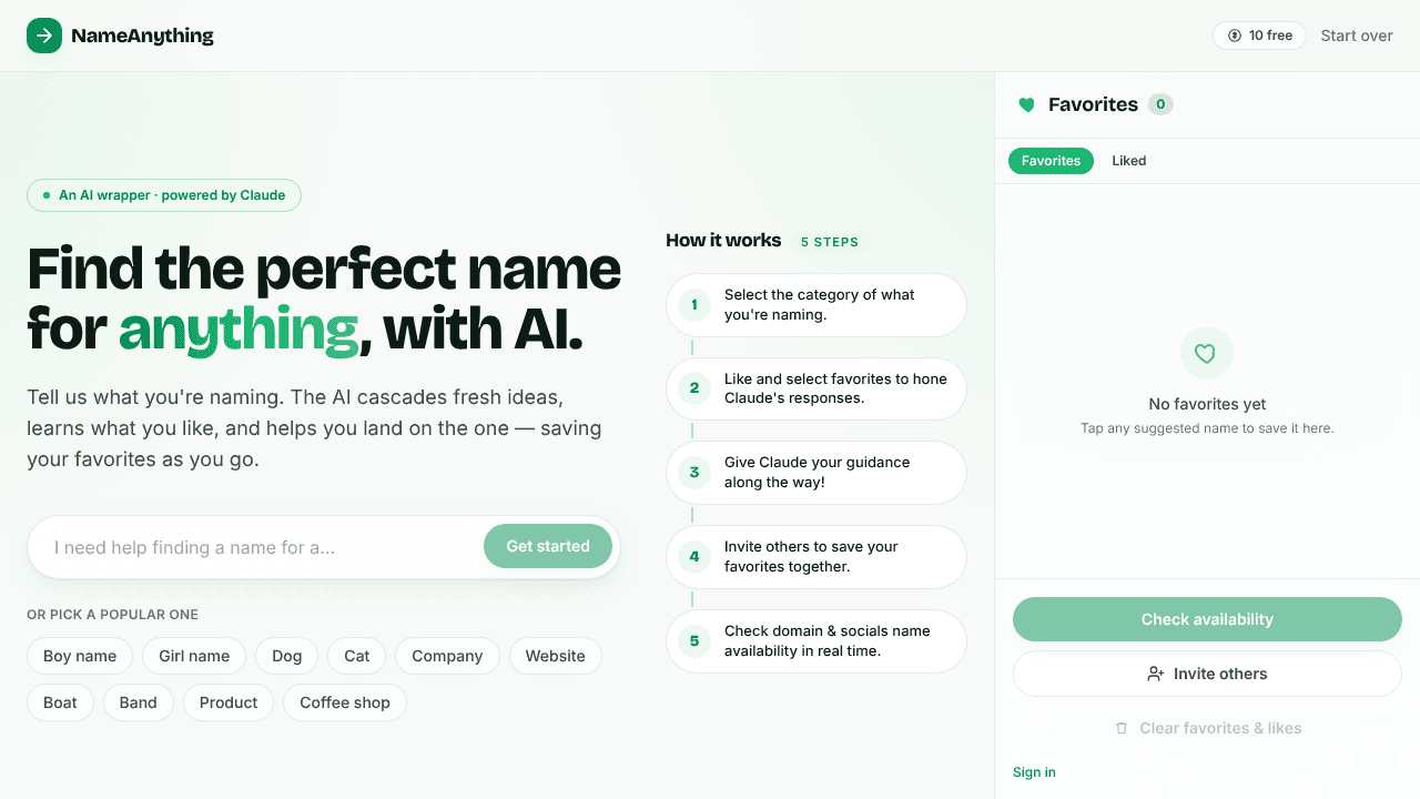There is power in a name... website screenshot