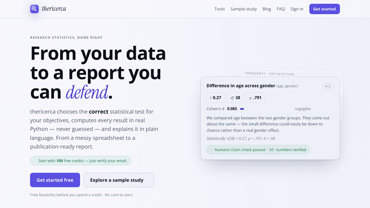 thericerca website screenshot