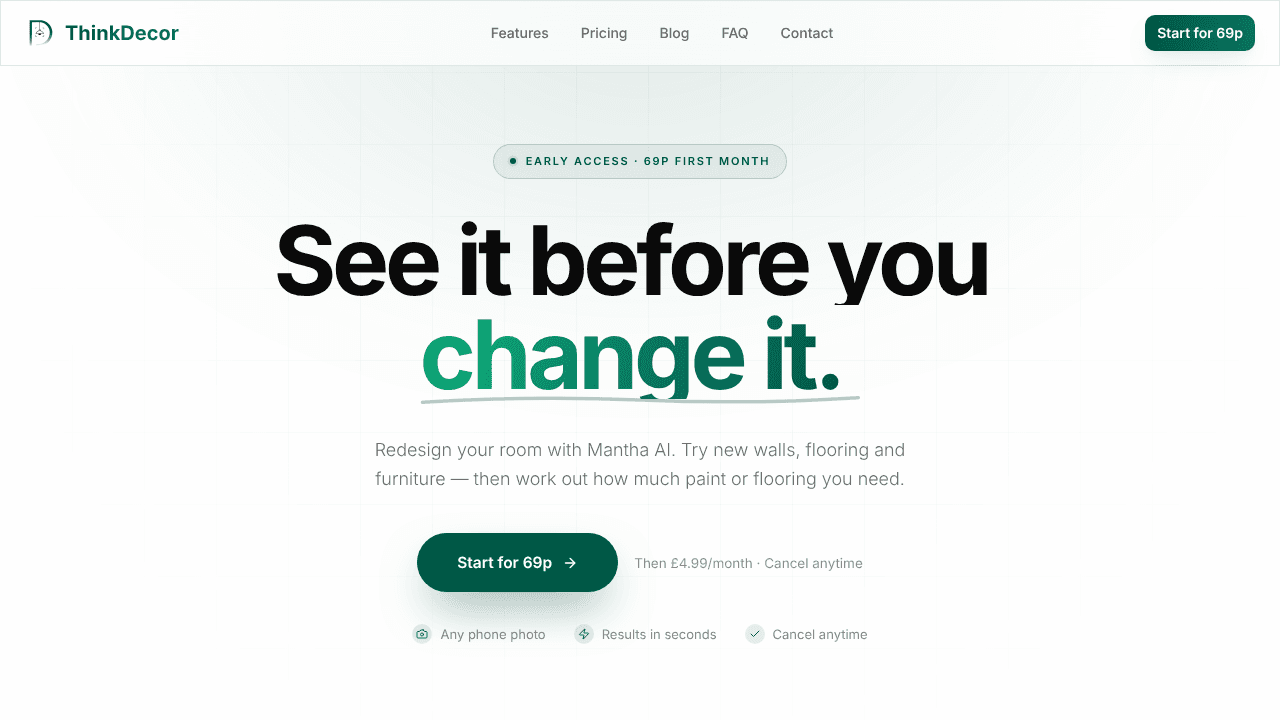ThinkDecor website screenshot