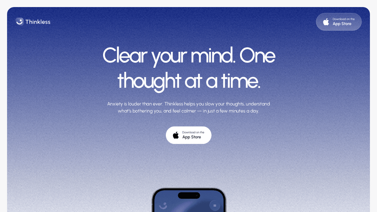 Thinkless website screenshot