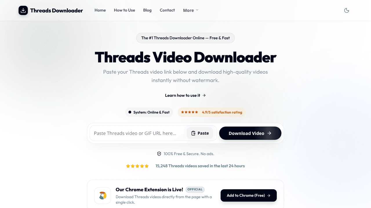 Threads Downloader website screenshot