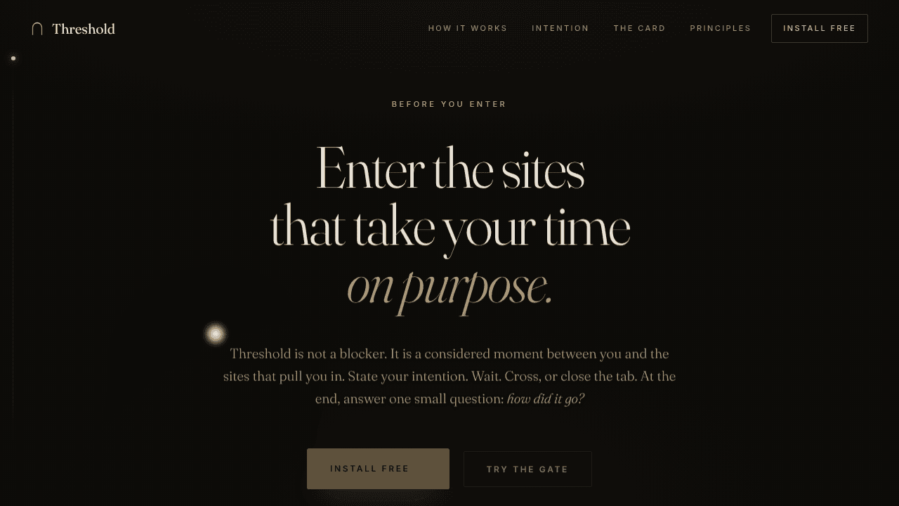 Threshold: Intentional Browsing website screenshot