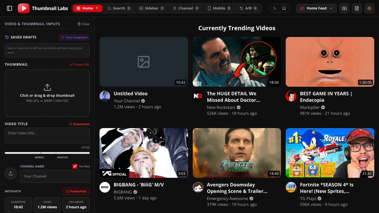 Thumbnail Labs website screenshot