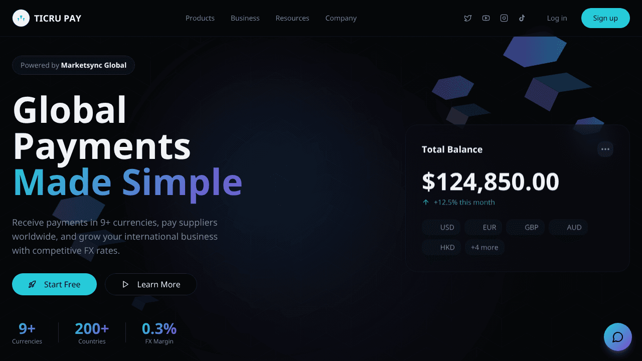 TICRU PAY website screenshot