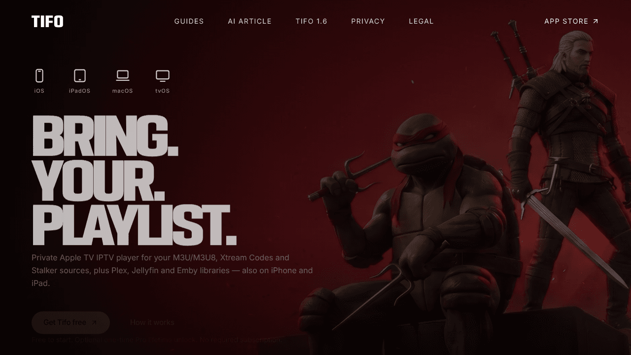 Tifo website screenshot