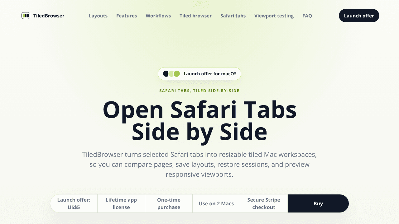 TiledBrowser website screenshot