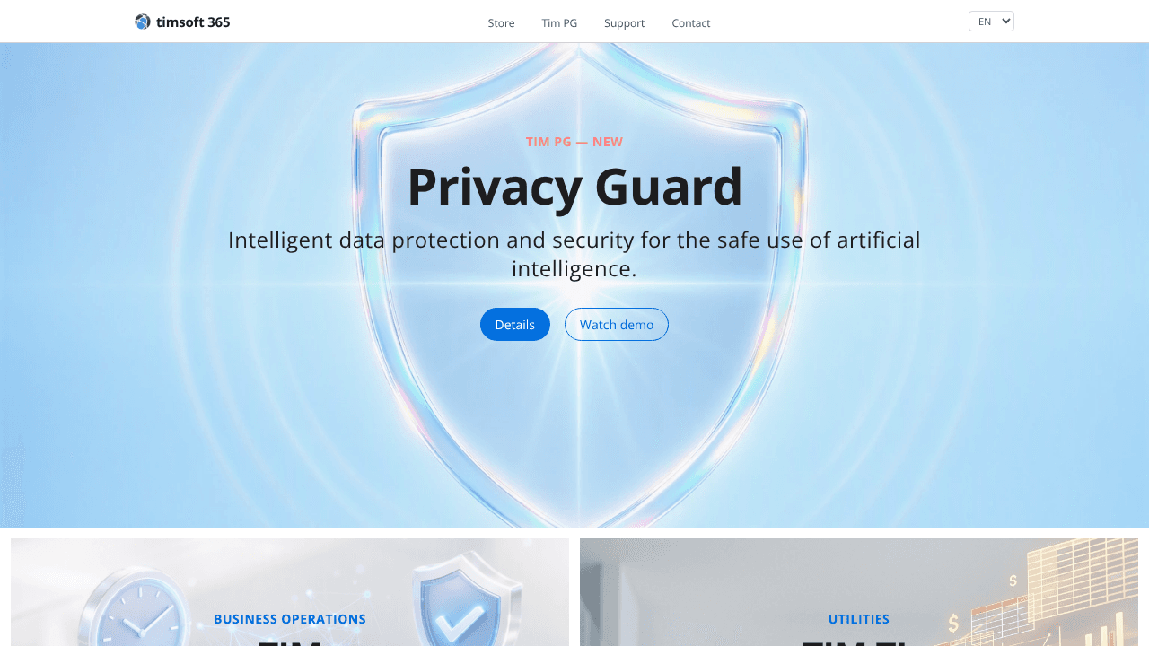 TIM PG website screenshot
