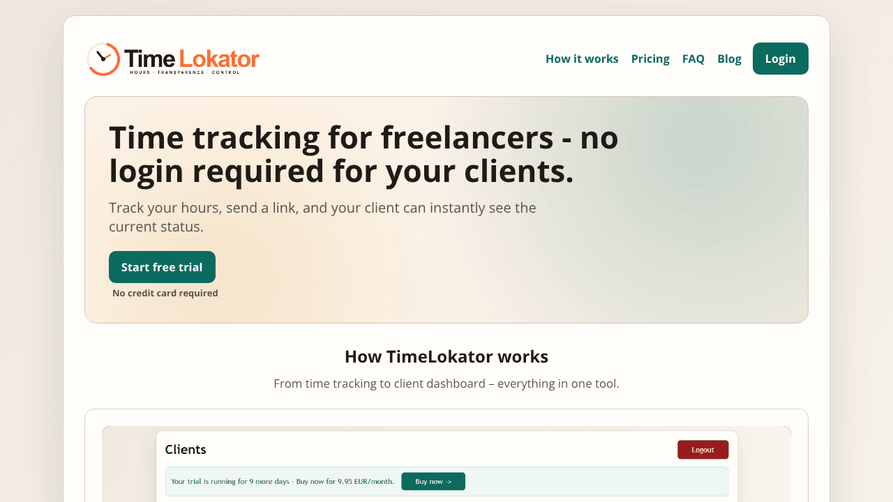 TimeLokator website screenshot