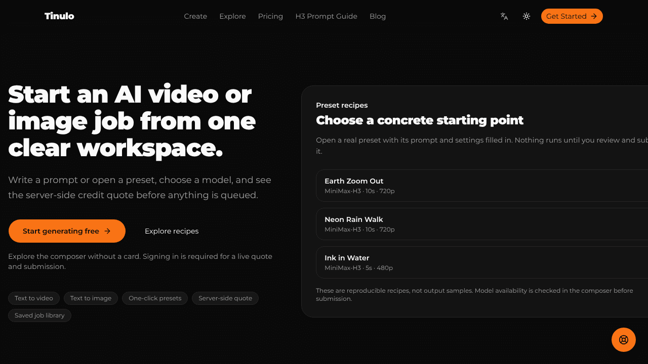 Tinulo website screenshot