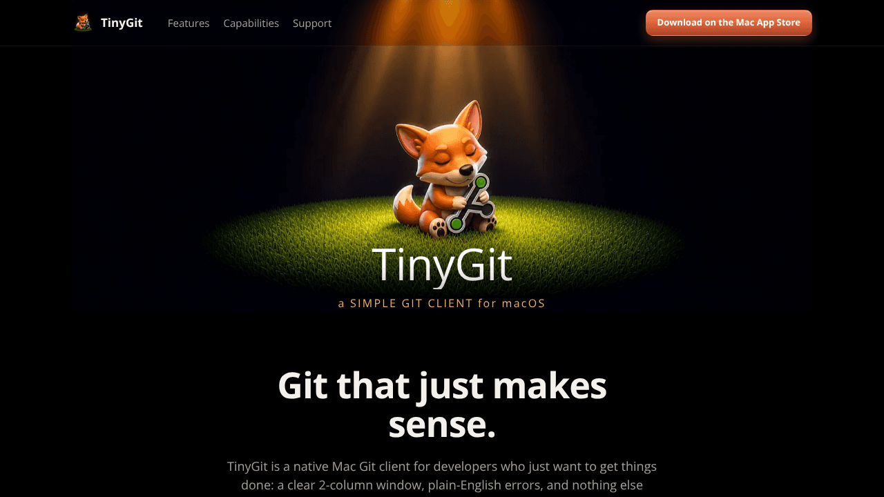TinyGit website screenshot
